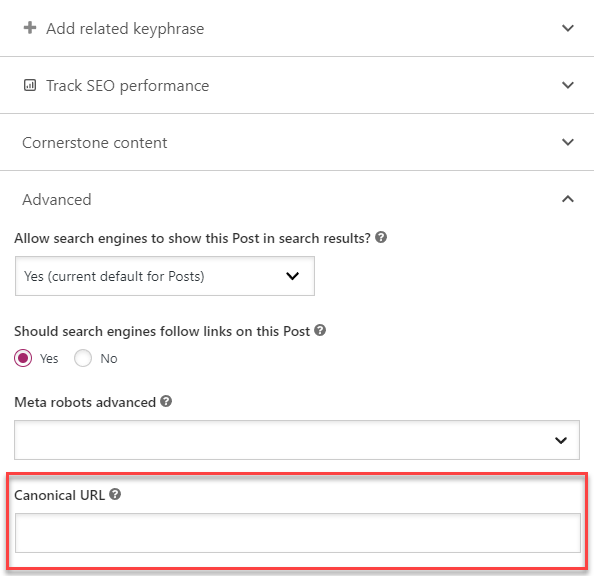 canonical url yoast