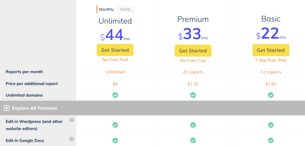 PageOptimizer Pro Pricing Packages