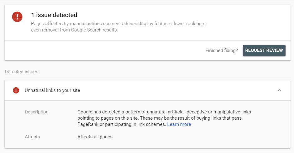 Google Unnatural Links Penalty